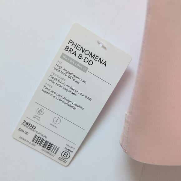 NWT Athleta Phenomena Bra 38DD - Fits B-DD Cups High Impact Pink Supportive $89 - Picture 5 of 6